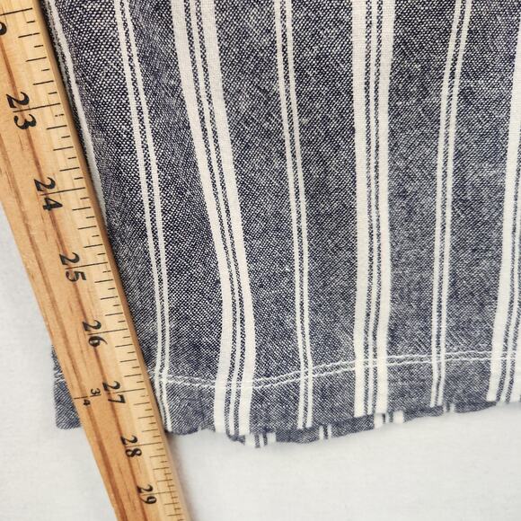 Gap Striped Blue/Cream Linen Blend Pullon Pants Women’s SZ LG Beachy Breathable - Picture 11 of 13